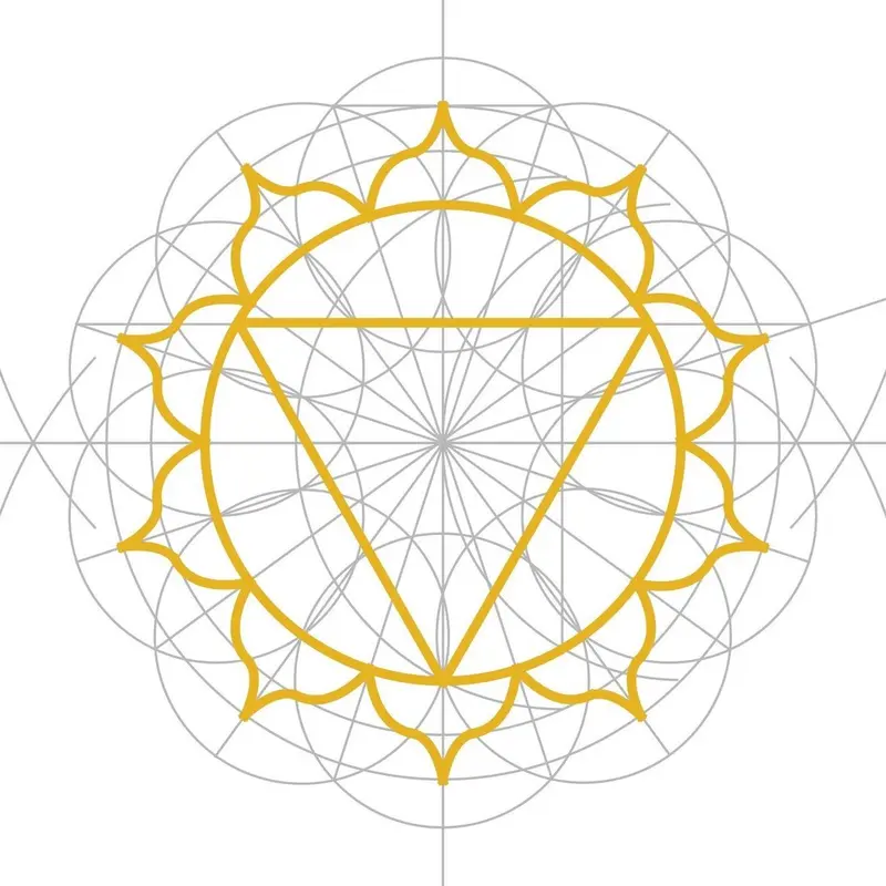 Advanced geometric construction of the Solar Plexus Chakra symbol