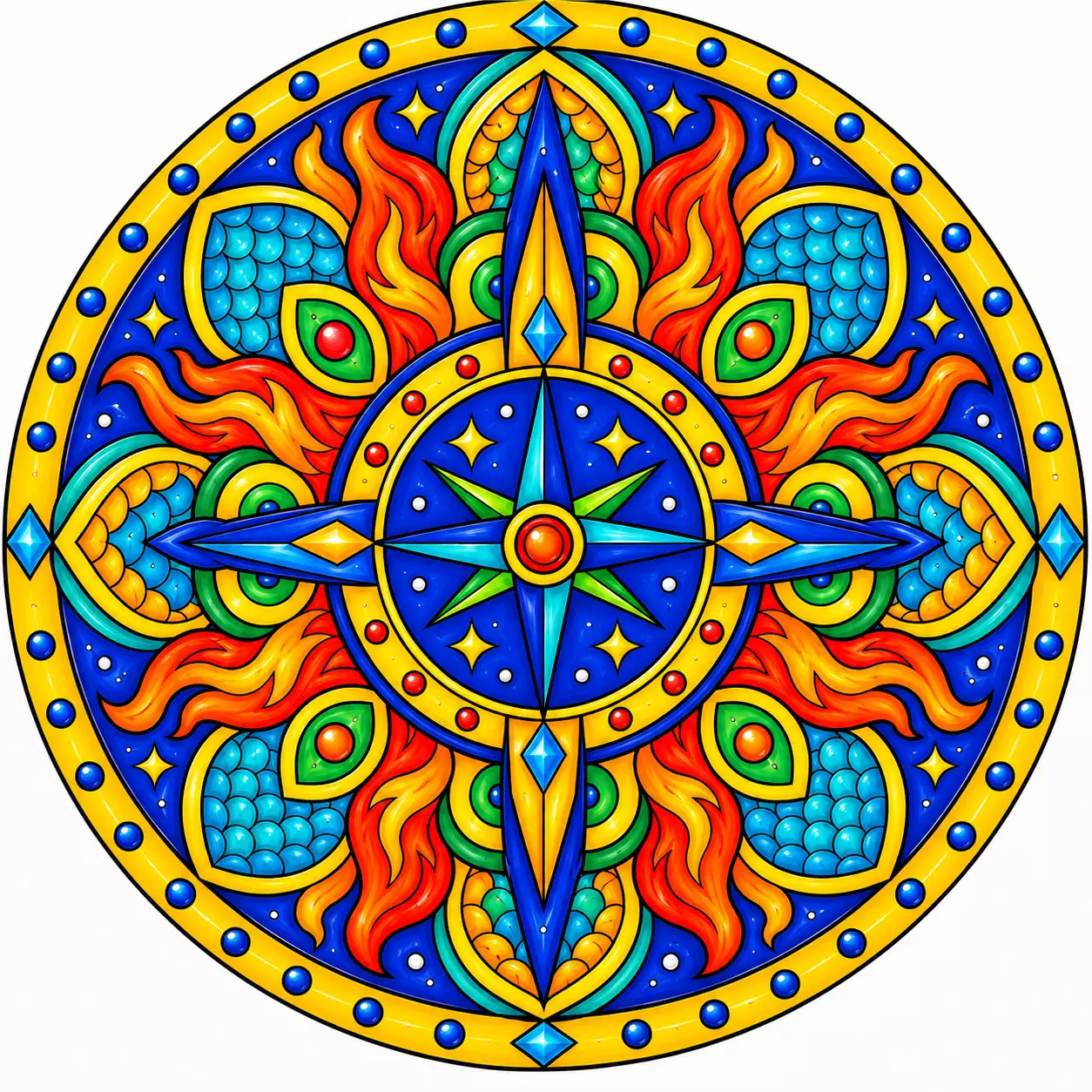 The Dragon Compass finished mandala example
