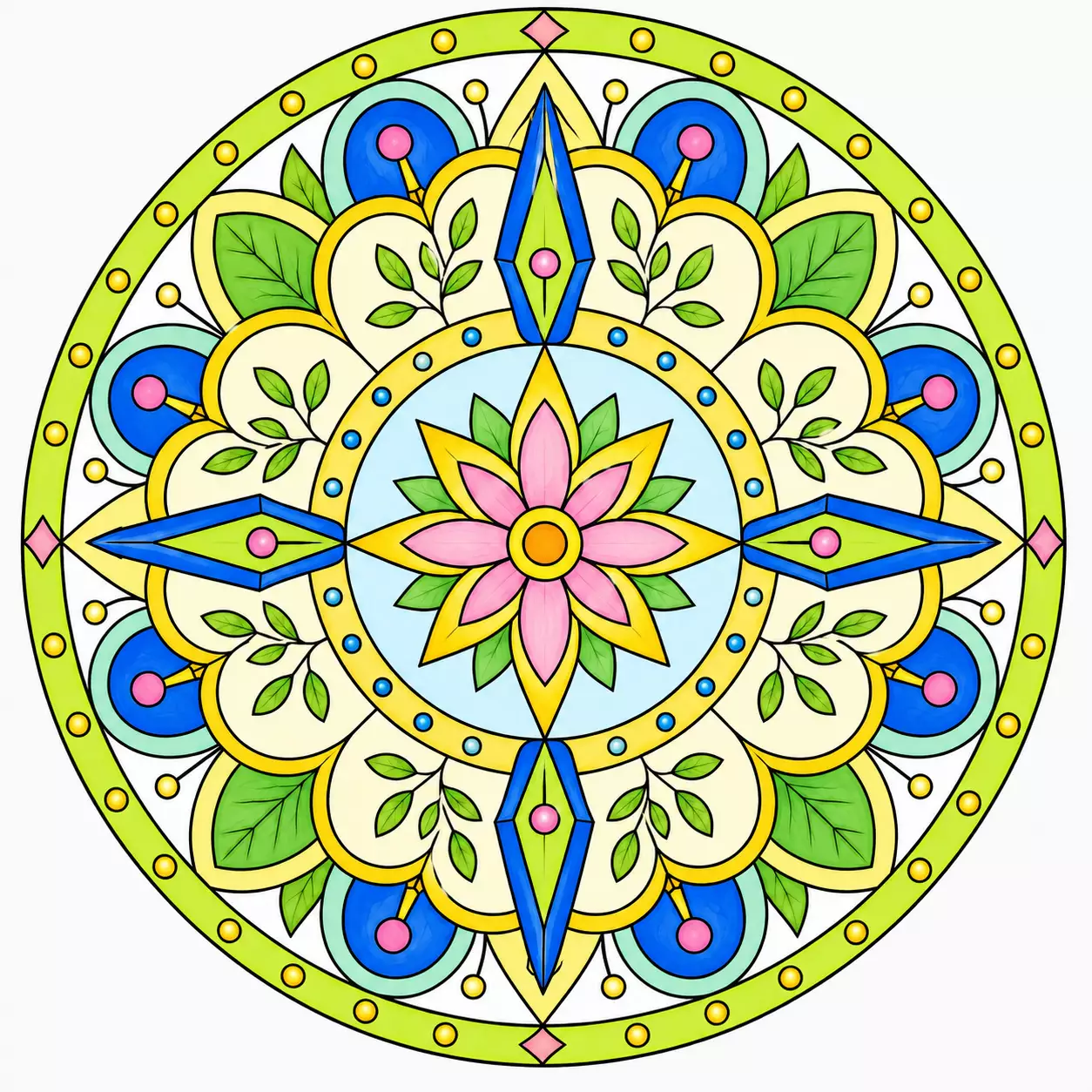 The Garden Compass finished mandala example
