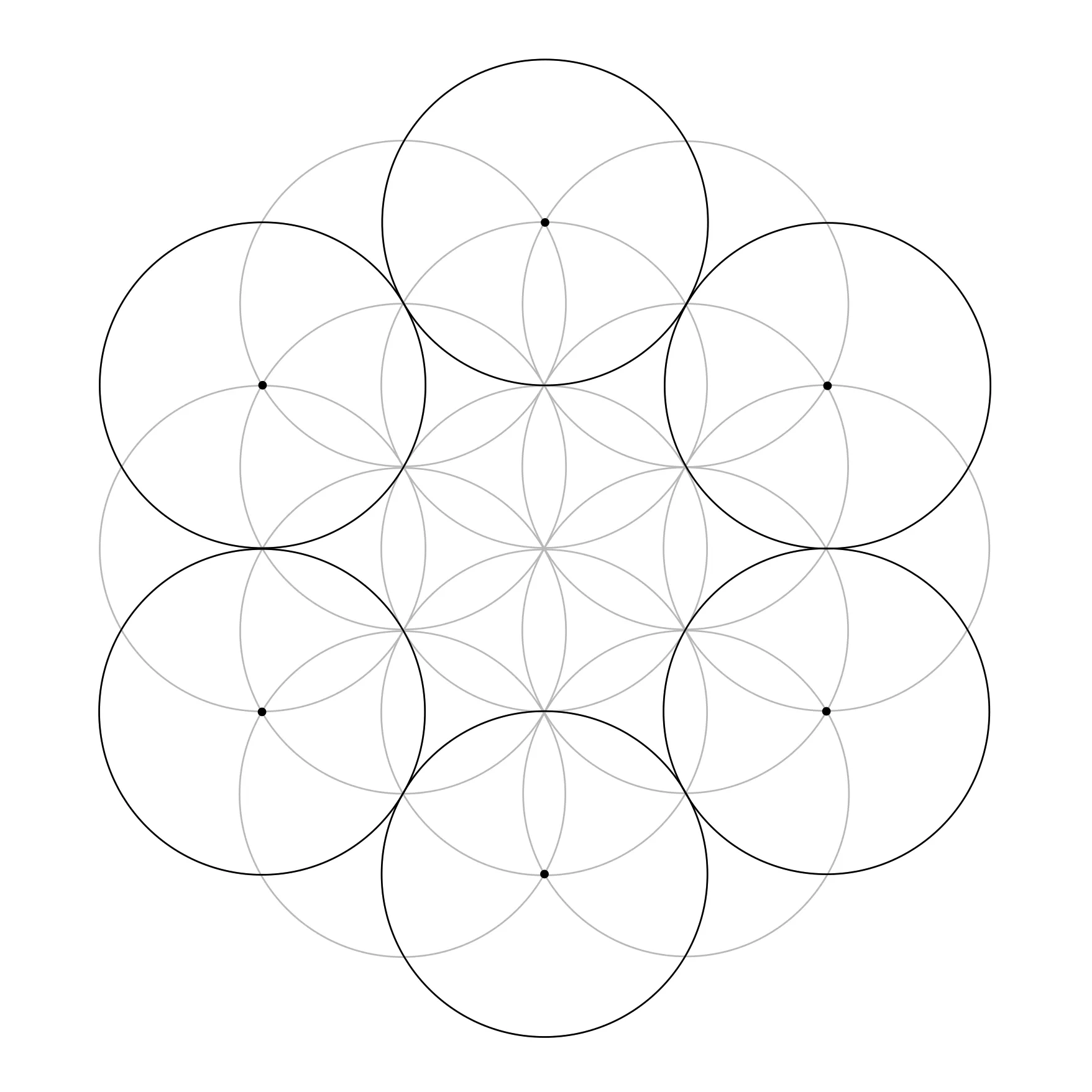 More outer circles added to extend the Flower of Life pattern