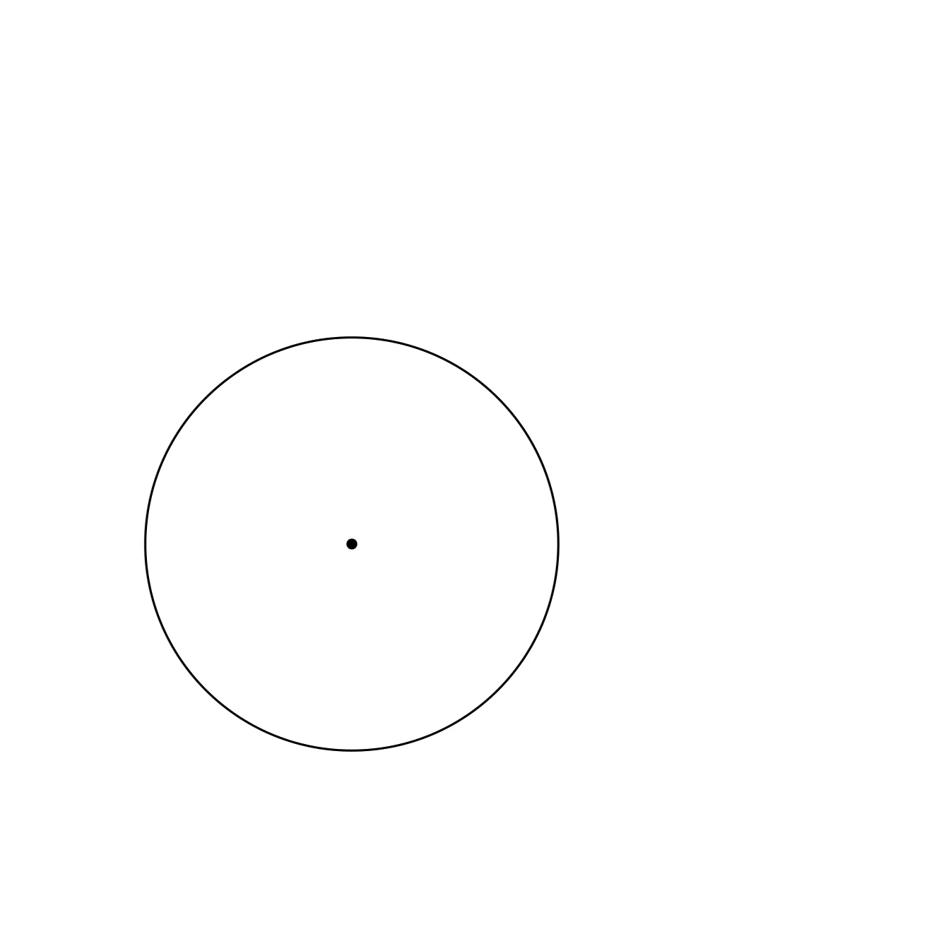 One circle with a centre point