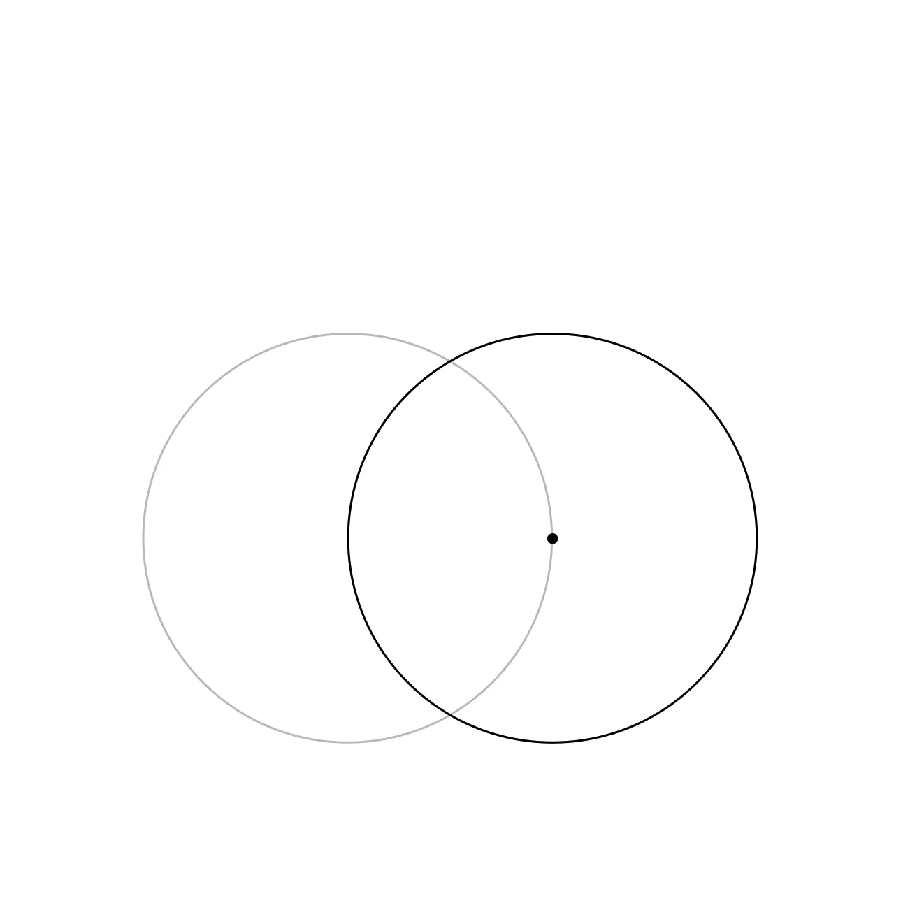 Two overlapping circles forming a lens shape