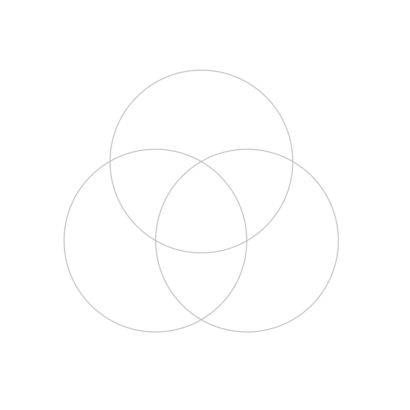A third circle added from the upper crossing point