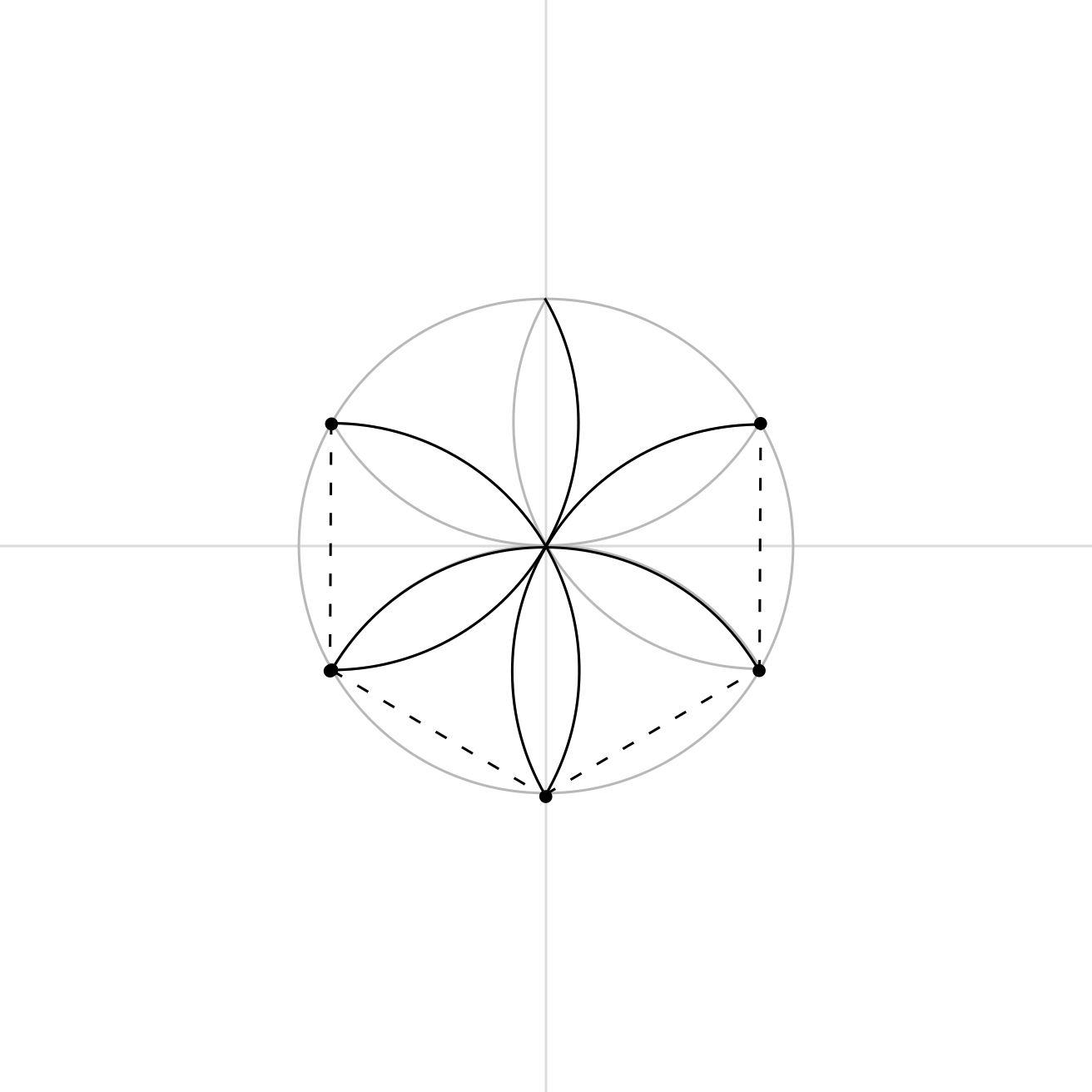 More repeated circles forming a balanced mandala pattern