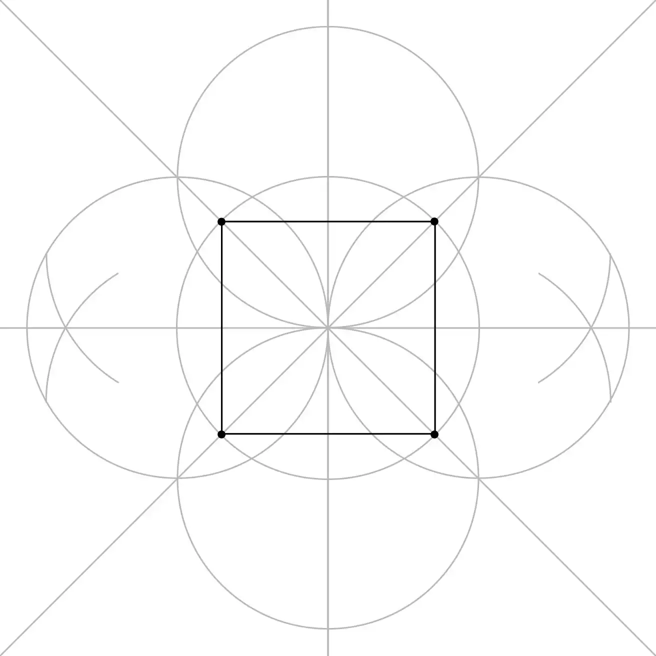 A square revealed inside the circle