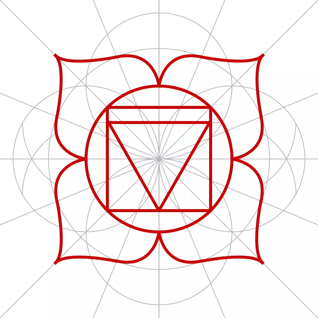 The finished Root Chakra symbol