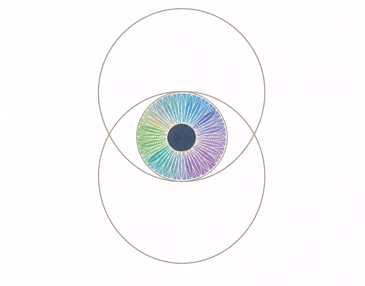 A decorated geometric eye made from circles