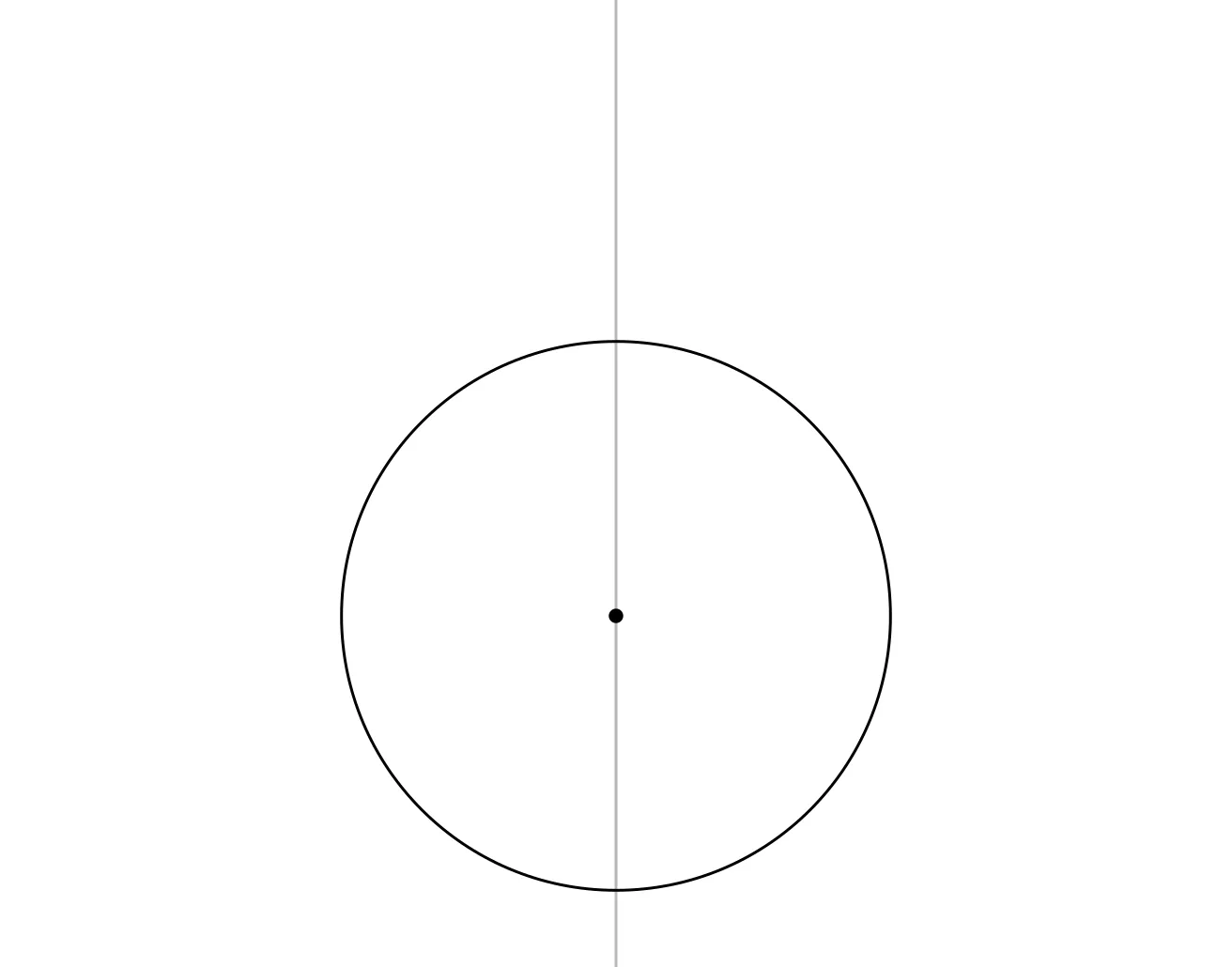 The first circle drawn on the guide line