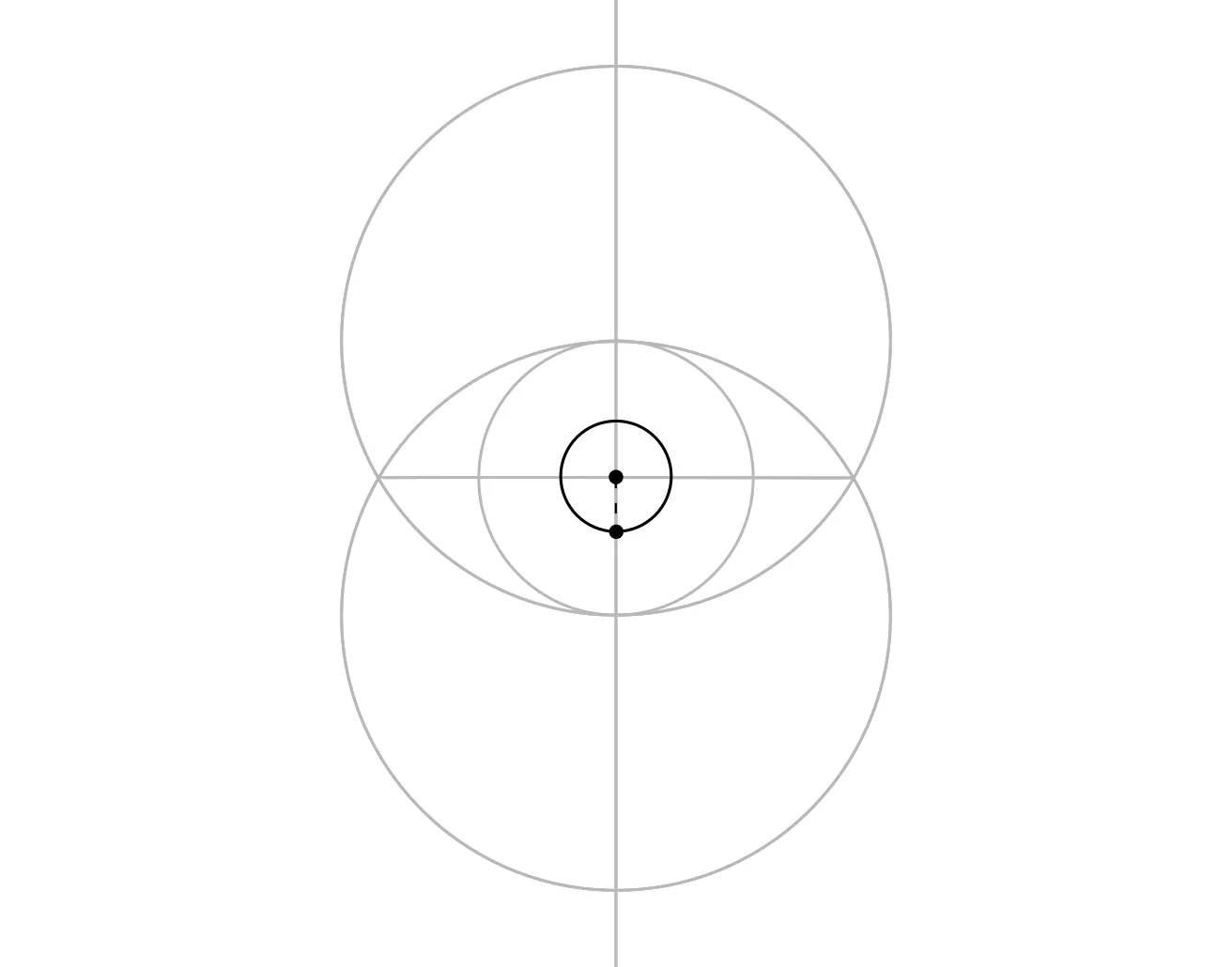 A smaller pupil circle drawn inside the iris