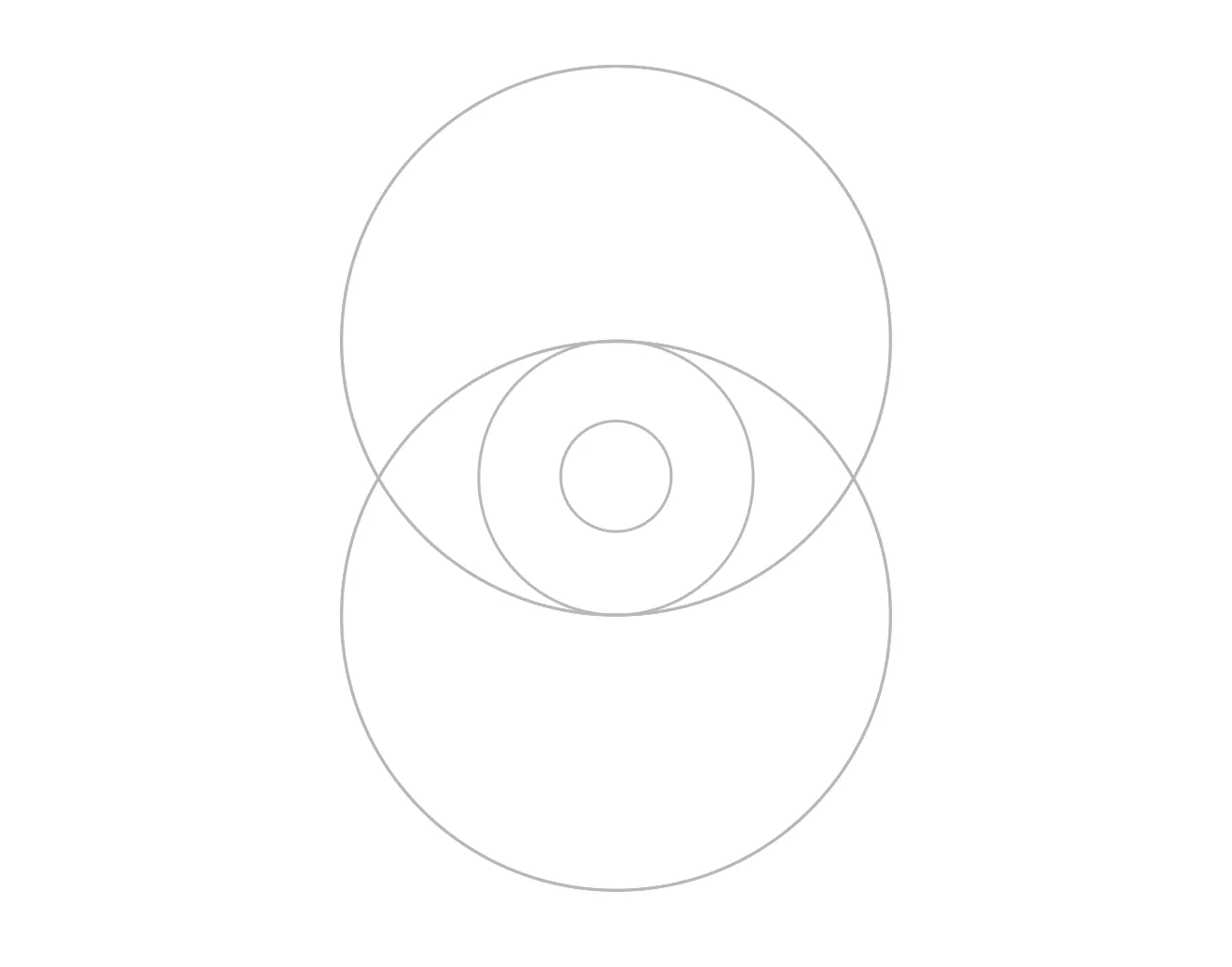 The completed geometric eye construction