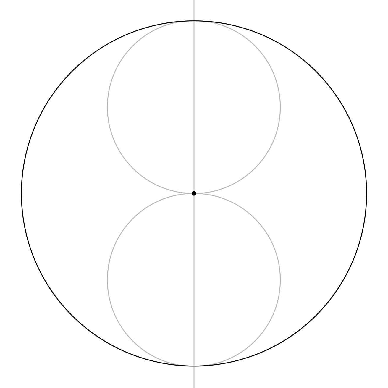 A larger outer circle surrounding the two smaller circles