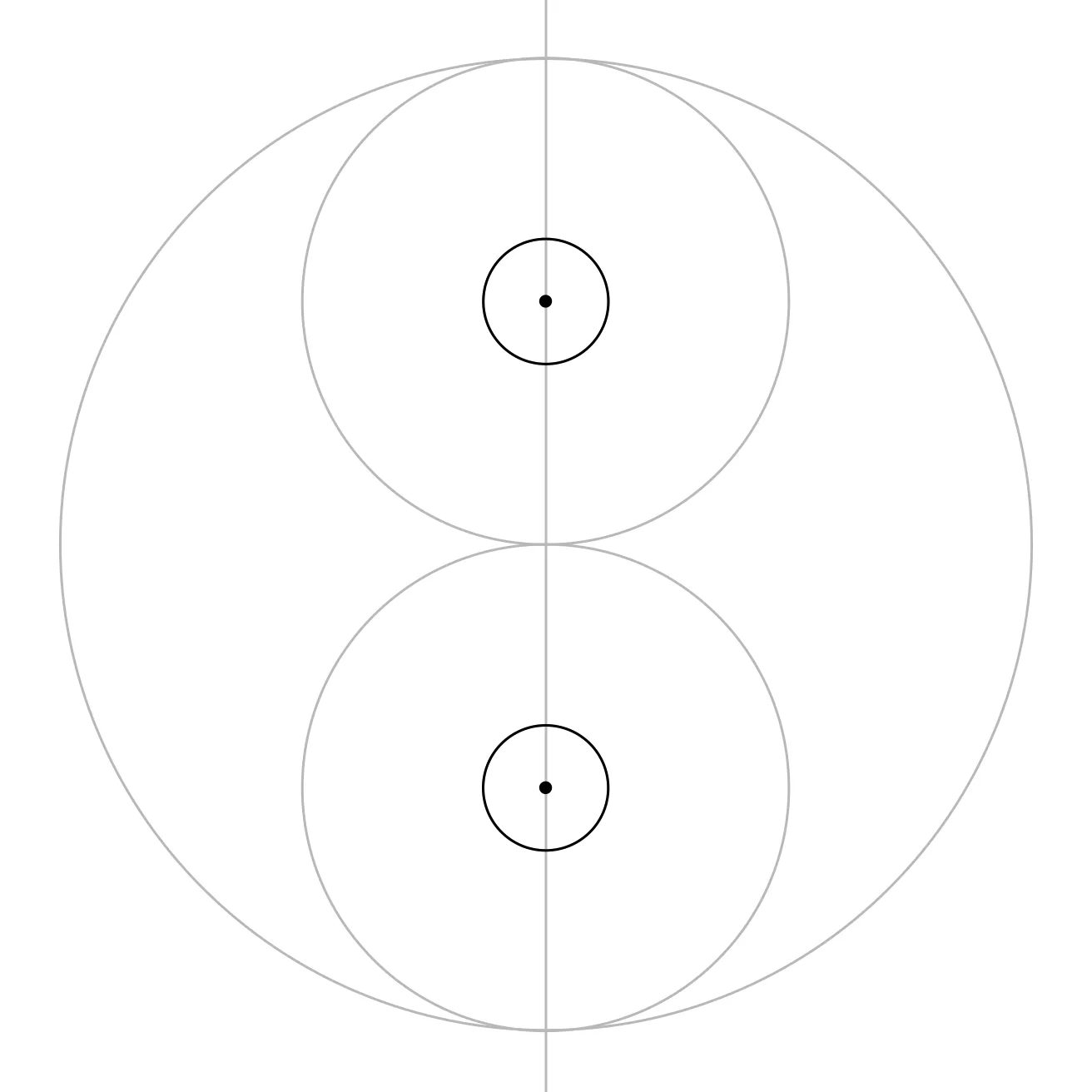 Two small circles added inside the larger stacked circles