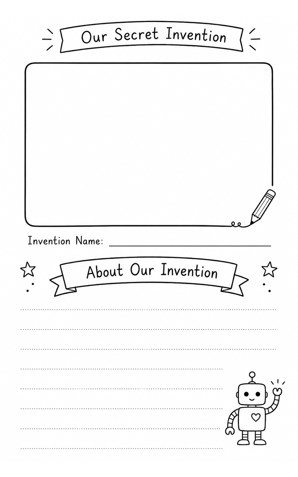 Template for drawing and naming a secret Smudge invention
