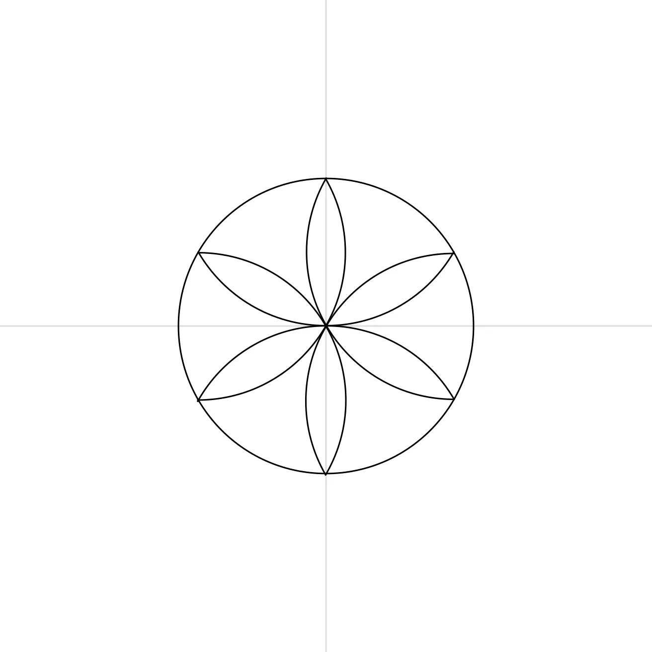 The completed six-petal Mini Mandala