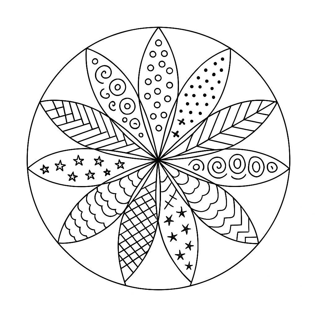 Decorated baby mandala example