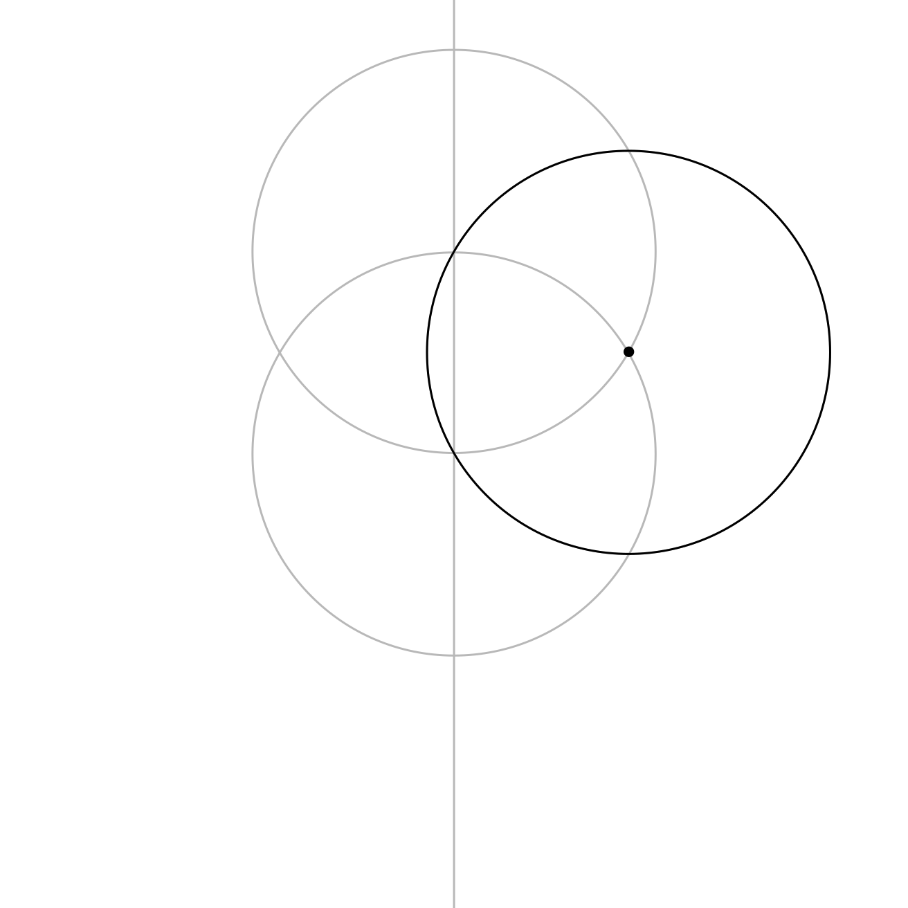 The upper-right circle added to the Seed of Life construction