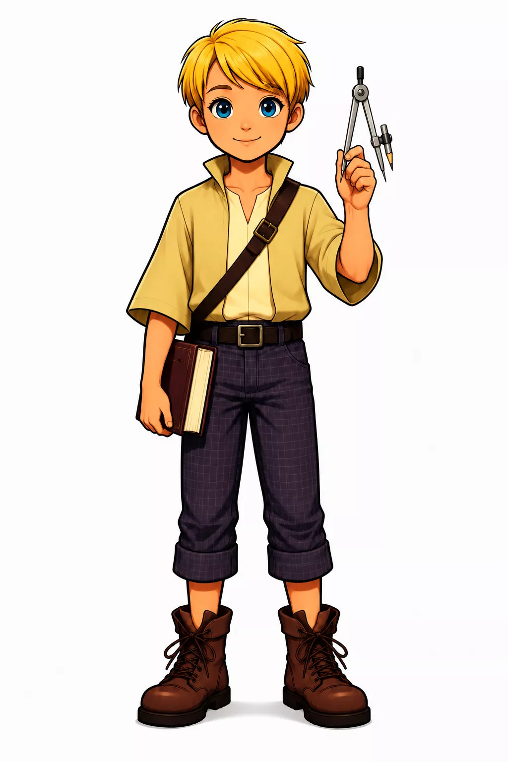 Orin holding a compass