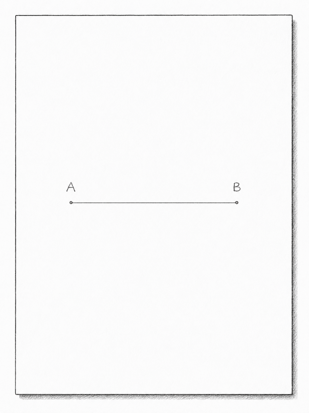 A clean straight line drawn from point A to point B
